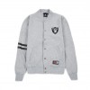 MAJESTIC EMODIN FLEECE LETTERMAN RAIDERS JACKET