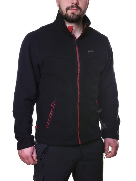 PÁNSKÁ FLEECE MIKINA REJOICE BLACK BERYL ČERVENÁ